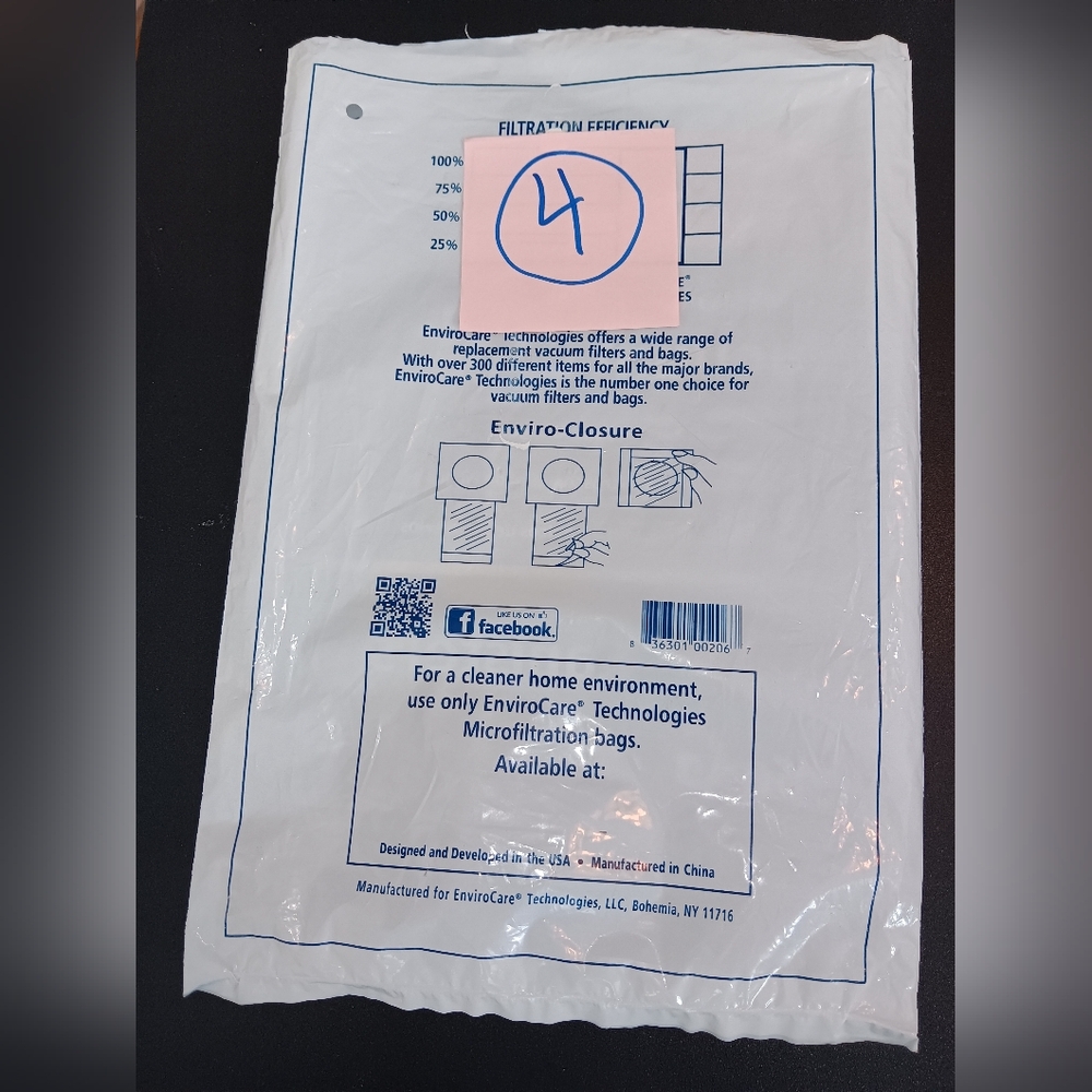 Vacuum Bags Type G 4 In Bag - Picture 2 of 4